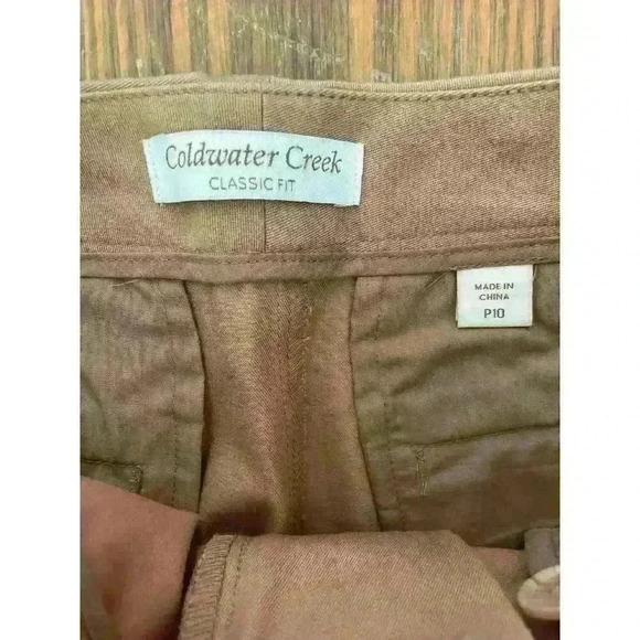 Coldwater Creek Classic Fit Tan Front Pocket Straight Leg Dress Pants,10P - Picture 4 of 5